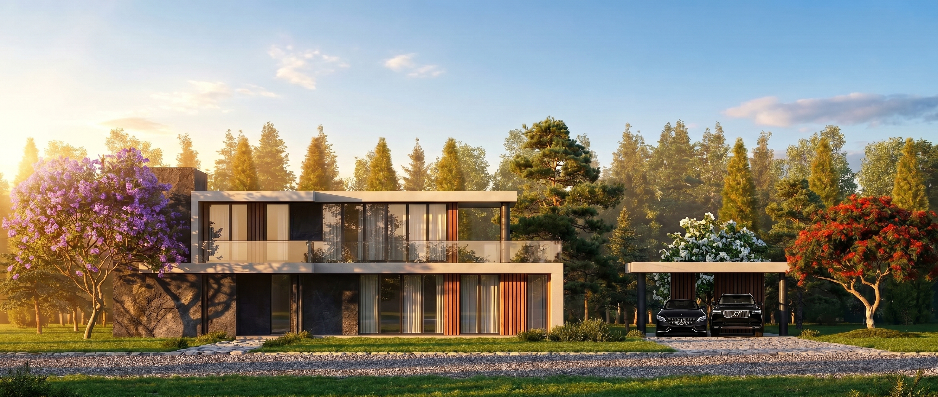 Contemporary Facade Elevation Render