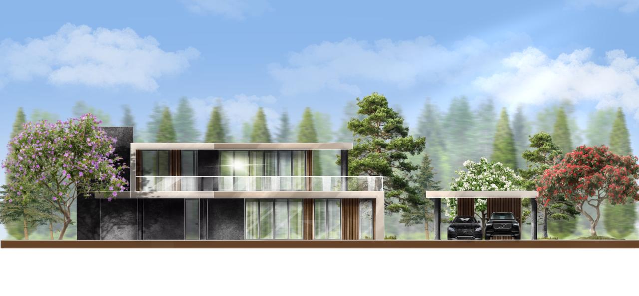Contemporary Facade Elevation Sketch